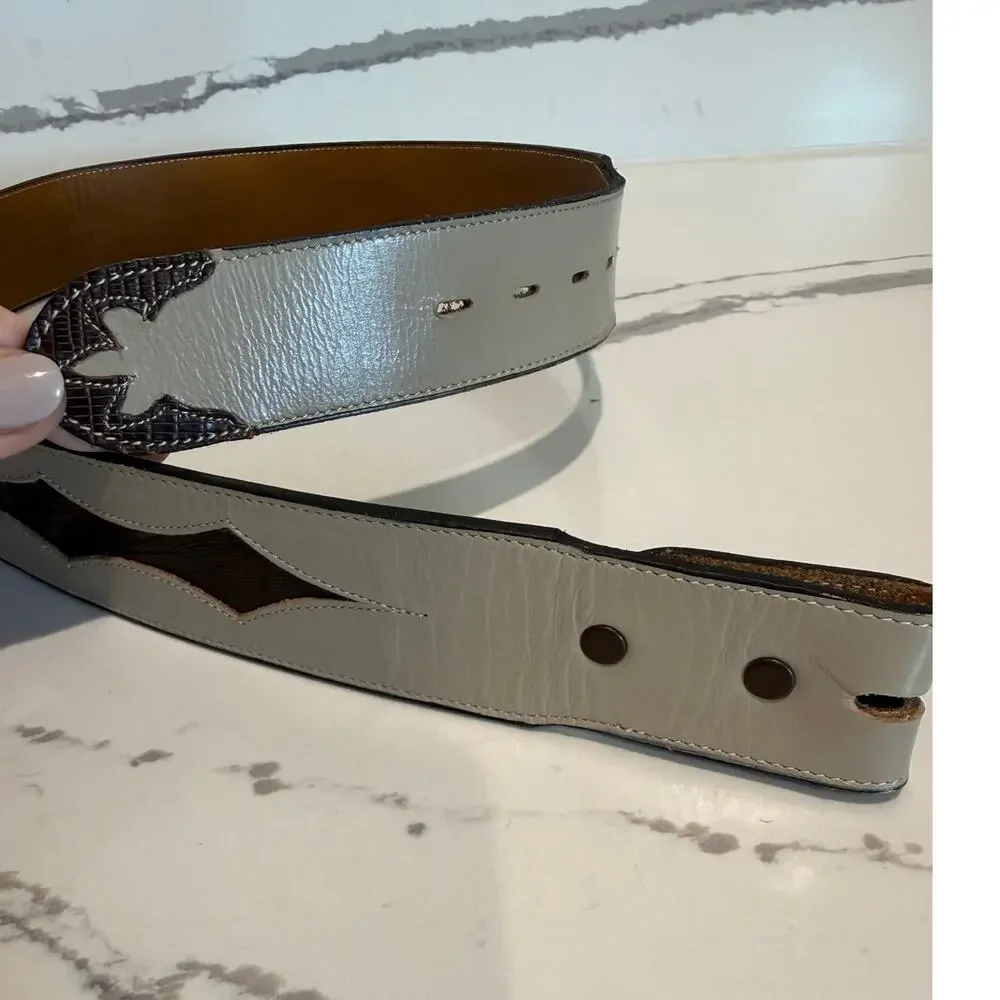 Vintage Tony Llama Two Tone Leather‎ Belt Size 32 Style: 26549 Western Cowboy